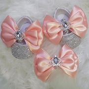 Handmade Bowknot Rhinestone Baby Girl Shoes Hair Band