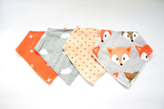 Baby Saliva Towel Double Triangle Scarf Cotton Snap Buckle