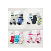 3 Pairs Of Medium Tube Baby Socks, Thin, Breathable Flat Baby Socks