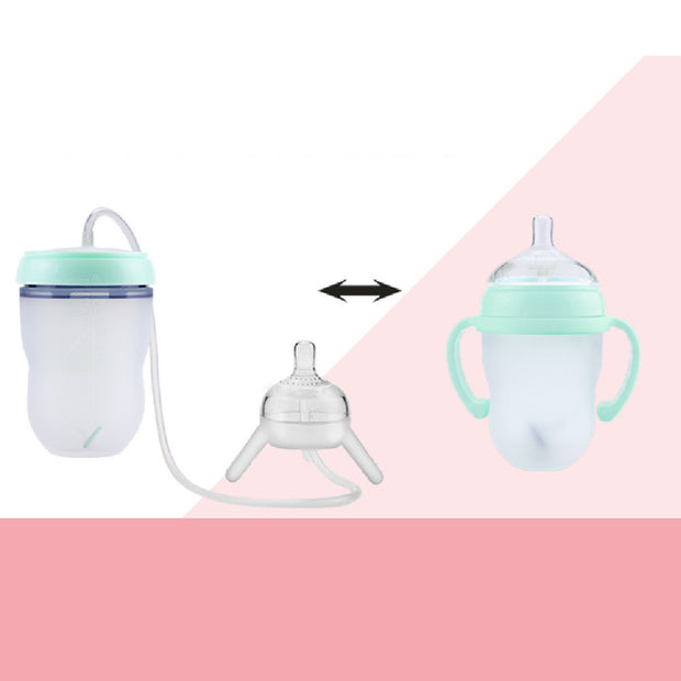 Milk-like Weaning Separated Long Straw Baby Bottle