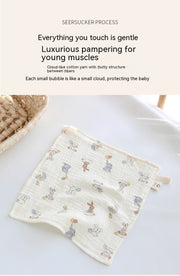 Four-layer Gauze Baby Saliva Towel Floral Newborn Baby Face Towel Handkerchief