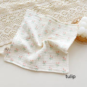 Four-layer Gauze Baby Saliva Towel Floral Newborn Baby Face Towel Handkerchief