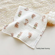 Four-layer Gauze Baby Saliva Towel Floral Newborn Baby Face Towel Handkerchief