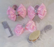 Handmade Bowknot Rhinestone Baby Girl Shoes Hair Band