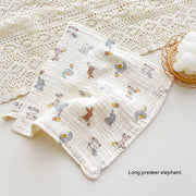 Four-layer Gauze Baby Saliva Towel Floral Newborn Baby Face Towel Handkerchief