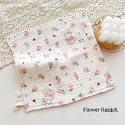 Four-layer Gauze Baby Saliva Towel Floral Newborn Baby Face Towel Handkerchief