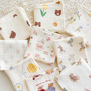 Four-layer Gauze Baby Saliva Towel Floral Newborn Baby Face Towel Handkerchief