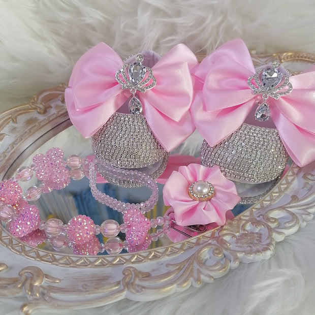 Handmade Bowknot Rhinestone Baby Girl Shoes Hair Band