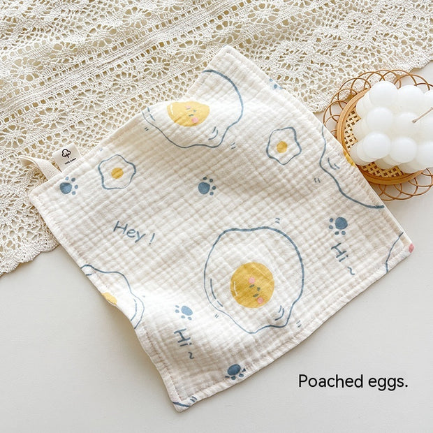 Four-layer Gauze Baby Saliva Towel Floral Newborn Baby Face Towel Handkerchief