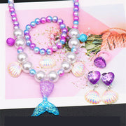 Children's Pearl Necklace Bracelet Set Mermaid Necklace Baby Girl Accessories