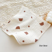 Four-layer Gauze Baby Saliva Towel Floral Newborn Baby Face Towel Handkerchief