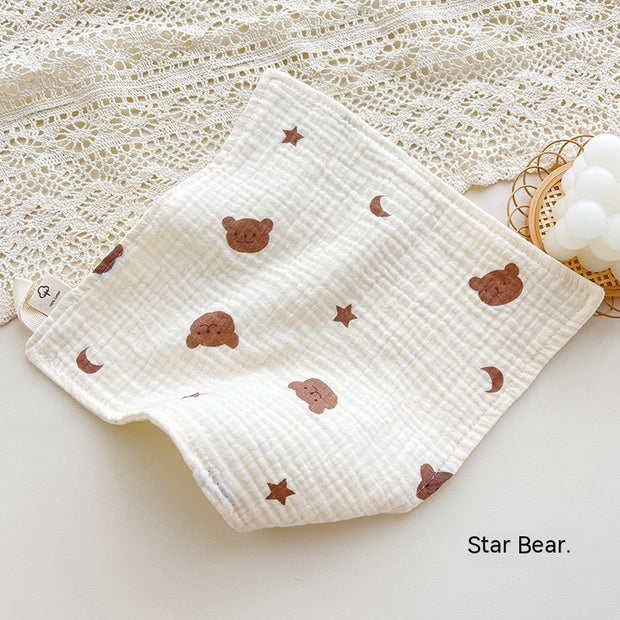 Four-layer Gauze Baby Saliva Towel Floral Newborn Baby Face Towel Handkerchief