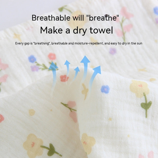 Four-layer Gauze Baby Saliva Towel Floral Newborn Baby Face Towel Handkerchief